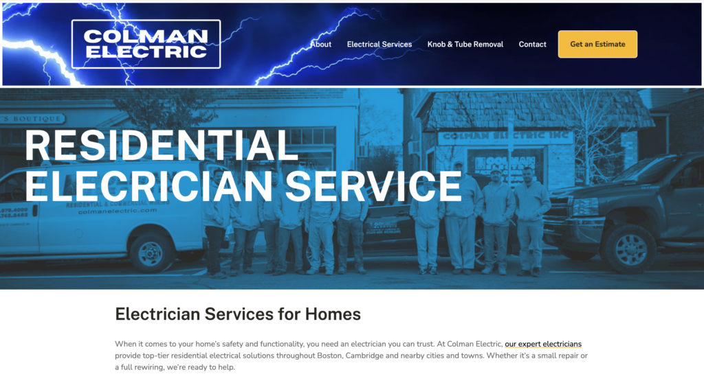 Colman Electric website